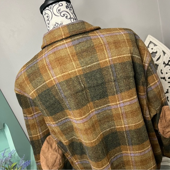 VINTAGE Ralph Lauren Lambs Wool Plaid Zip Up Jacket Size 3x Shacket Shirt Jacket - Picture 9 of 12